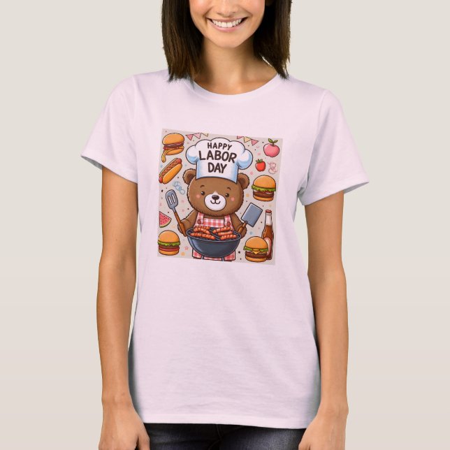 T-shirt de la Fête du Travail pour ours mignon Adu (Devant)