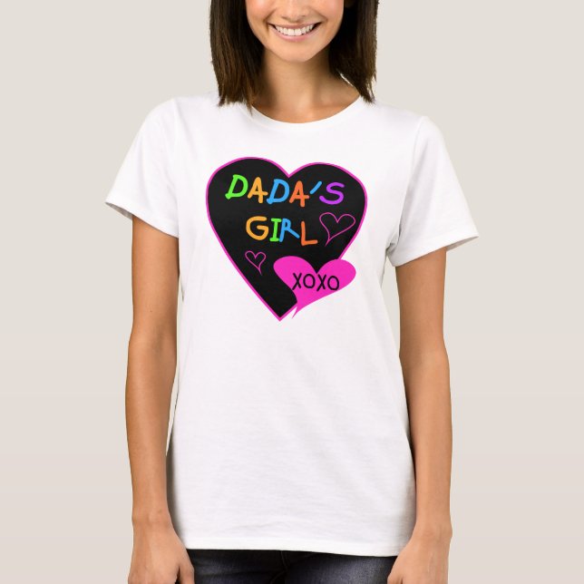 T-shirt de la fille de Dada, tasse, bouton, (Devant)