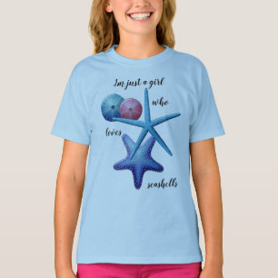 T-shirt de la fille de l'amour du coquillage
