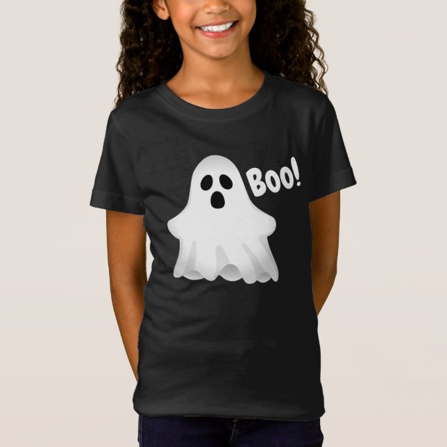 T-shirt de la fille-fantôme Halloween Boo (Devant)
