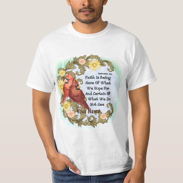 T-shirt de la foi des cardinaux chrétiens (Devant)