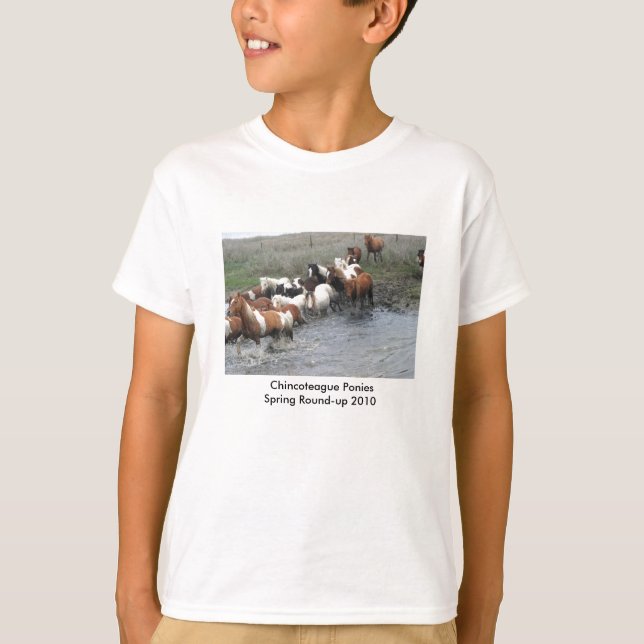 T-shirt de la jeunesse de poneys de Chincoteague (Devant)