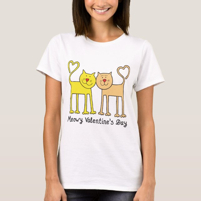 T-shirt de la Journée Valentines Amoureux des chat (Devant)