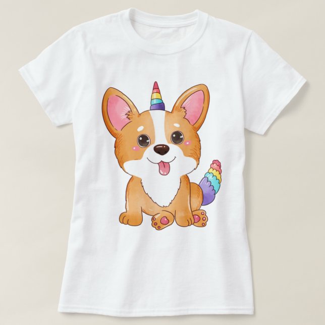 T-shirt de la licorne Corgi (Design devant)