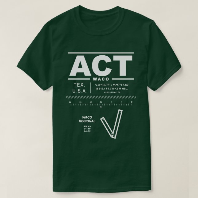 T-shirt de la loi de l'aéroport régional de Waco (Design devant)