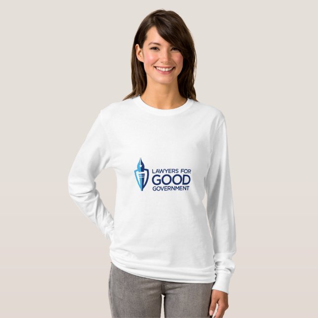 T-shirt de la Long-Douille des femmes avec le logo (Devant entier)