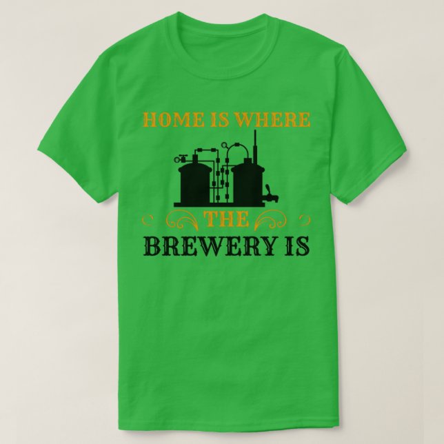 T-shirt de la maison est où la brasserie est T (Design devant)