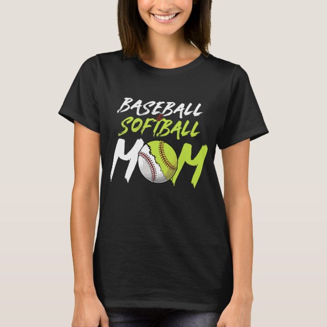 T-shirt de la maman du softball de baseball (Devant)