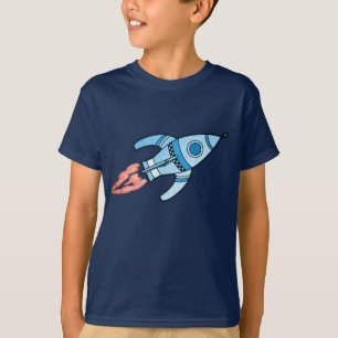 T-shirt de la marine des garçons de l'espace-fusée