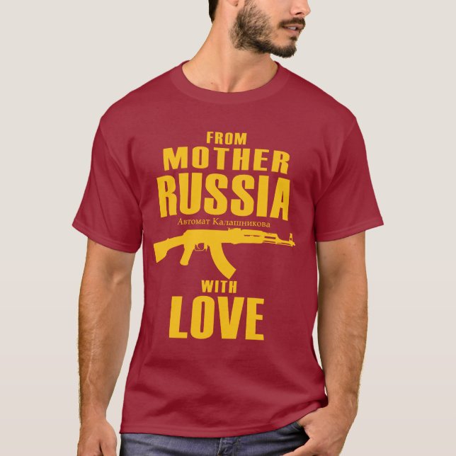 T-shirt De la mère Russie avec la chemise de l'amour AK (Devant)