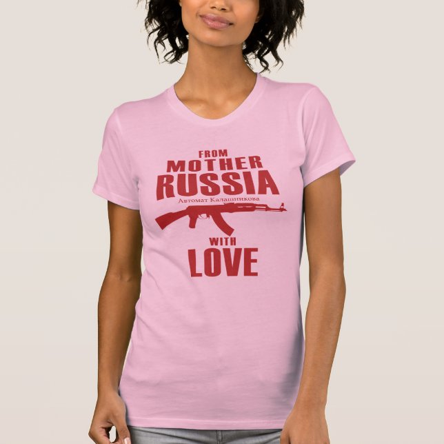 T-shirt De la mère Russie avec la chemise de l'amour AK (Devant)
