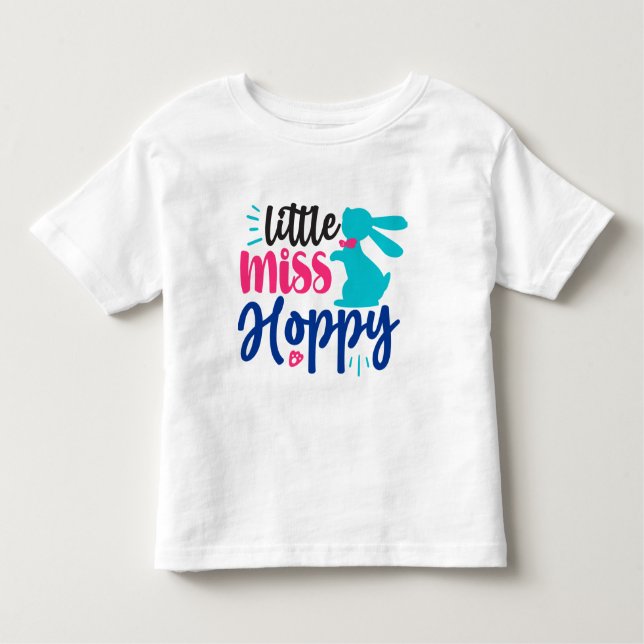 T-shirt de la petite Miss Hoppy Pâques (Devant)