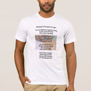 T-shirt de la prière du thérapeute de massage