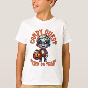 T-shirt de la quête de bonbons zombie mignon pour