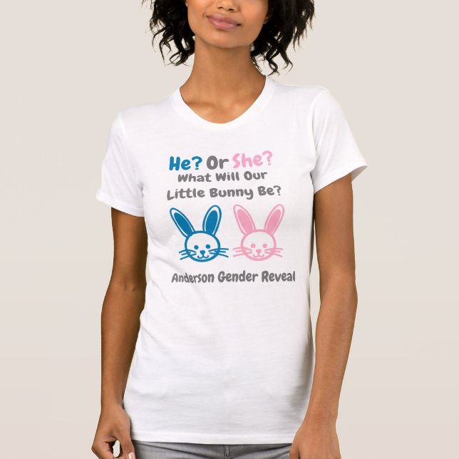 T-shirt de la révélation de genre de petit lapin (Devant)