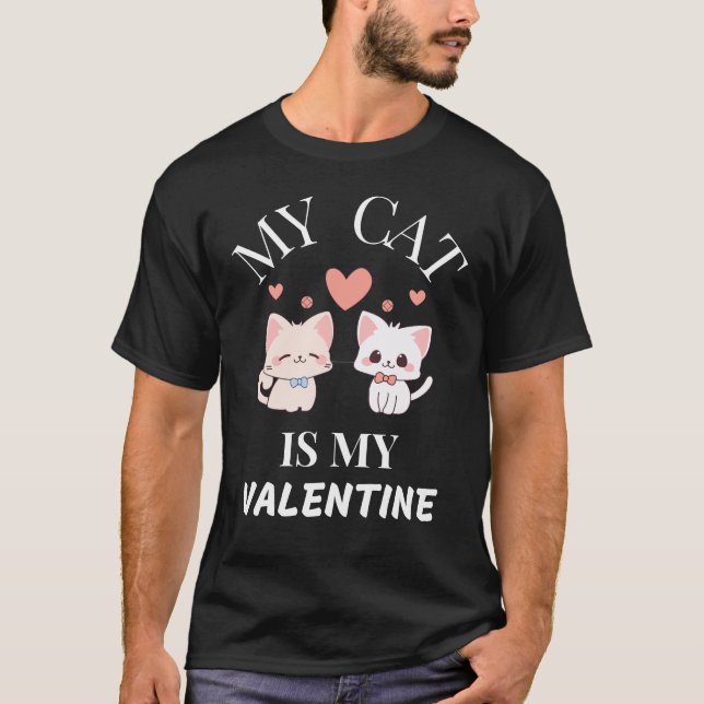 T-Shirt de la Saint-Valentin Amoureux des chats -  (Devant)