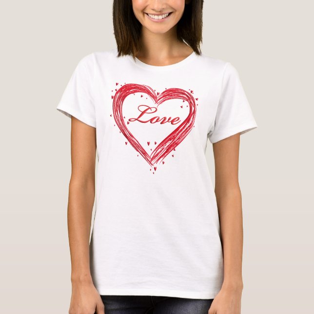 T-shirt de la Saint-Valentin aux coeurs (Devant)