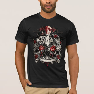 T-Shirt de la Saint-Valentin Couple de Squelettes 