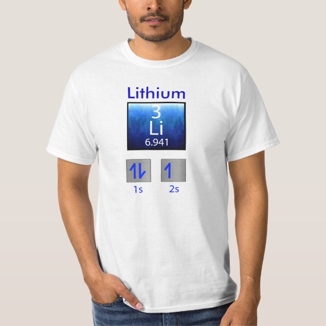 T-shirt de la Science : Lithium (Devant)