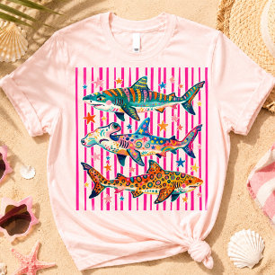 T-shirt de la semaine du requin de plage d'été ama