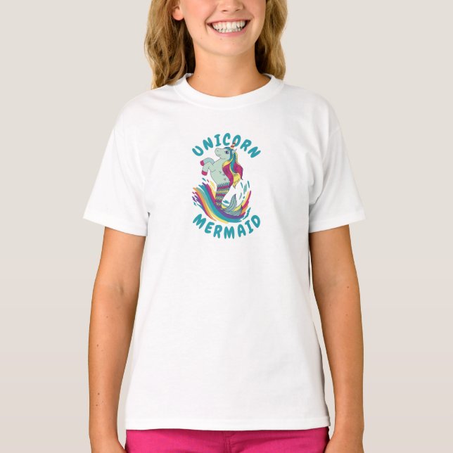 T-shirt de la sirène de la licorne (Devant)