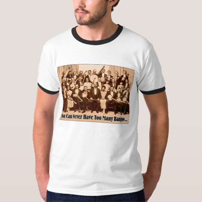 T-shirt de la sonnerie de trop d'hommes de banjos (Devant)