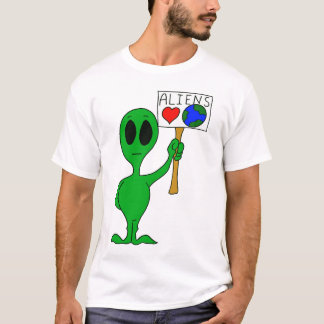 T-shirt de la terre d'amour d'aliens