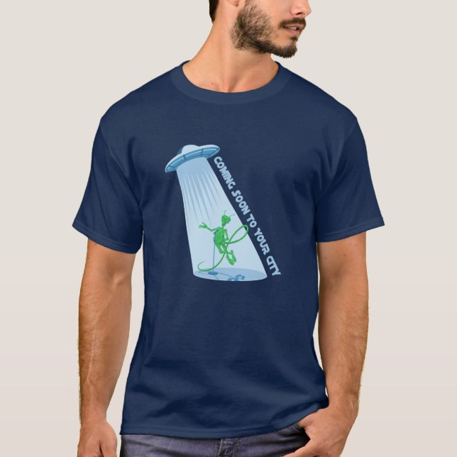 T-shirt De la terre de visite noir bientôt - (Devant)