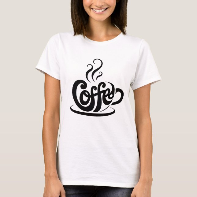 T-shirt de la typographie du café (Devant)