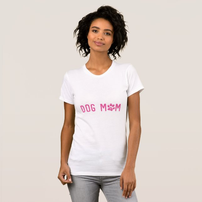 T-shirt de la typographie rose de maman de chien (Devant entier)