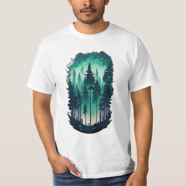 T-shirt de la valeur paysagère de la forêt de pins (Devant)