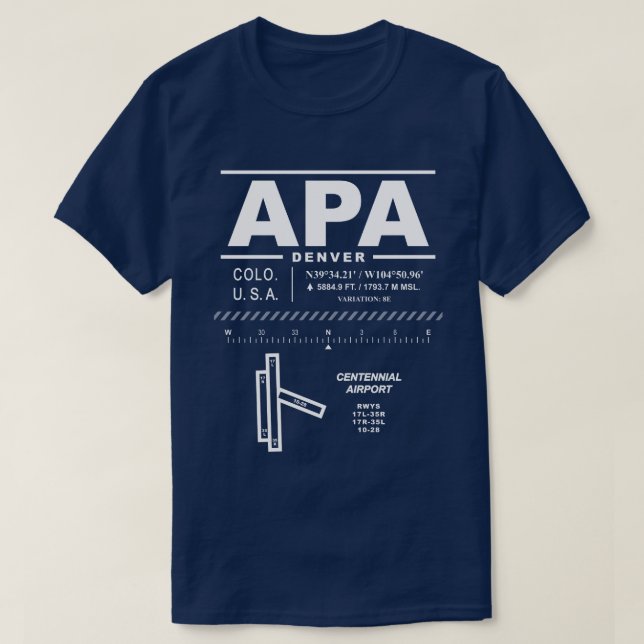 T-shirt de l'Aéroport Centennial (Design devant)