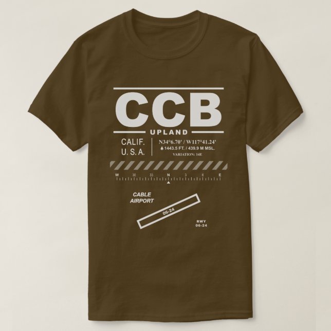 T-shirt de l'aéroport de câble CCB (Design devant)