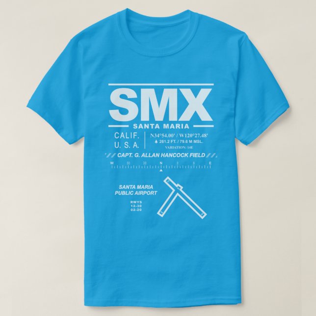 T-shirt de l'aéroport public de père Noël Maria (Design devant)