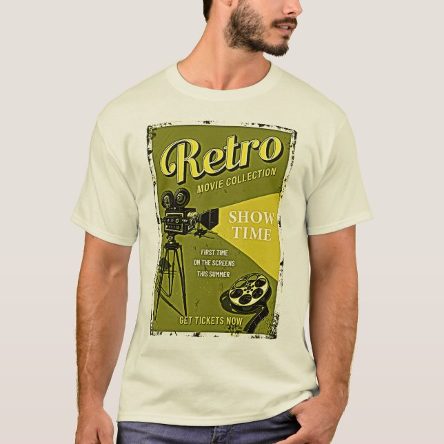 T-shirt de l'affiche de cinéma rétro (Devant)