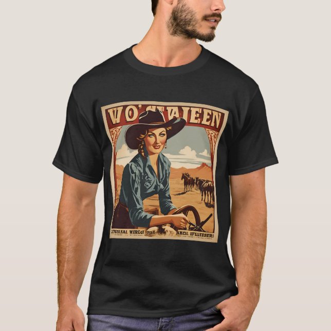 T-shirt de l'affiche féminine Vintage (Devant)