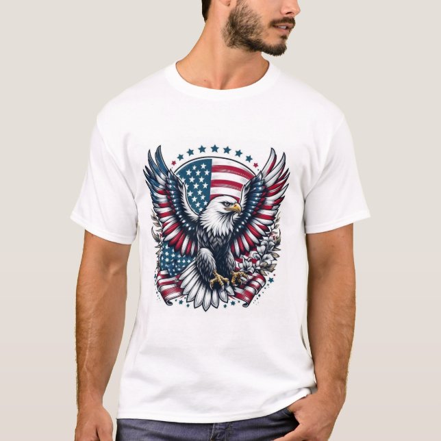T-shirt de l'aigle patriotique américain (Devant)