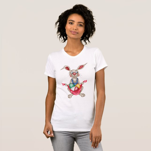 T-shirt de lapin de Pâques des femmes (Devant entier)