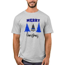 T-shirt de l'arbre de Noël mince de la police