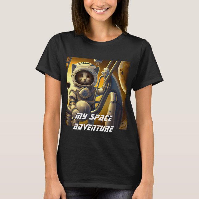 T-shirt de l'astronaute de chat personnalisé (Devant)
