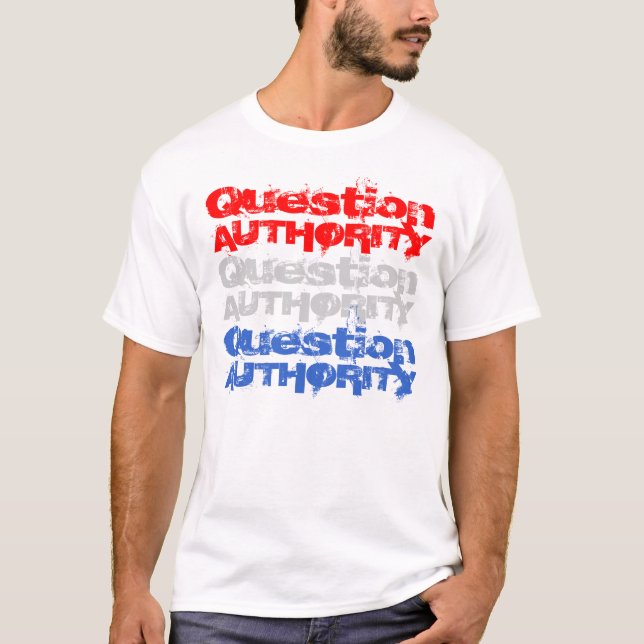 T-shirt de l'autorité V de question (Devant)