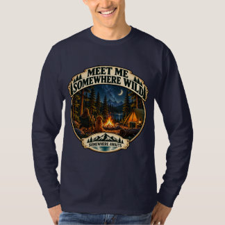 T-shirt de l'aventure de camping sauvage Rencontre