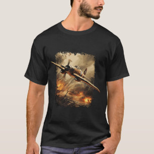 T-shirt de l'avion de combat Vintage de la Seconde