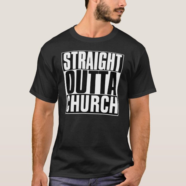 T-SHIRT DE L'ÉGLISE TOUT DROIT À L'EXTÉRIEUR (Devant)