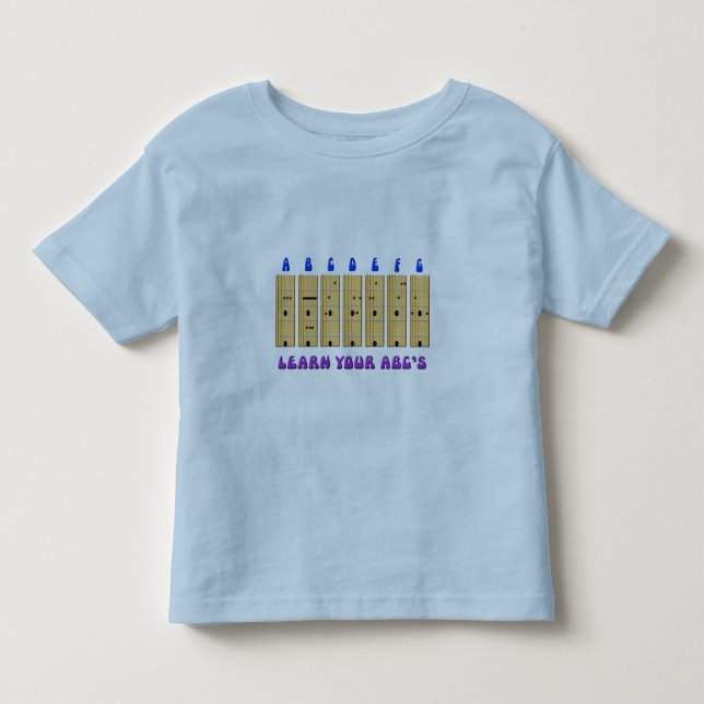 T-shirt de l'enfant en bas âge d'ABC de guitare (Devant)