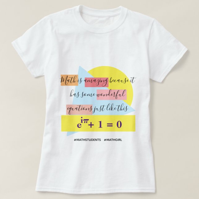 T-shirt de l'équation mathématique (Design devant)
