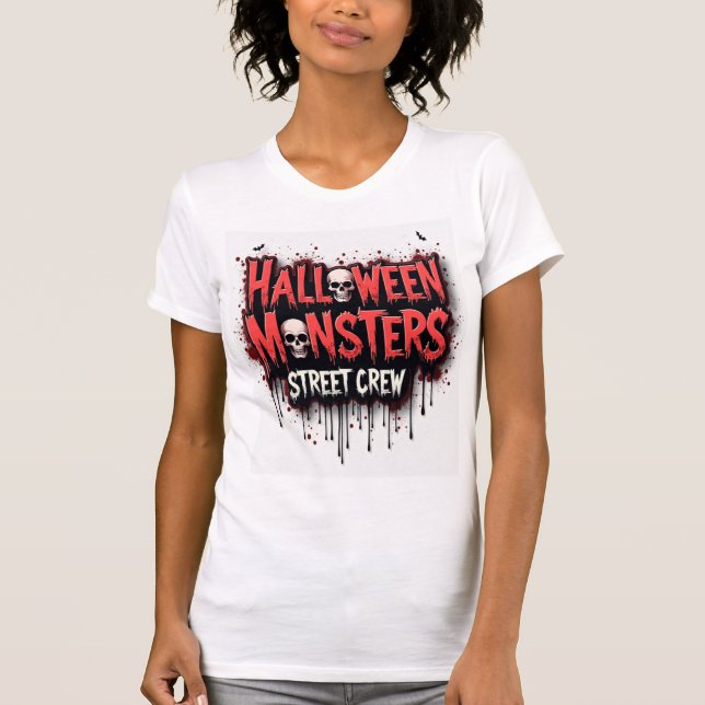 T-shirt de l'équipage de la rue Monsters Halloween (Devant)