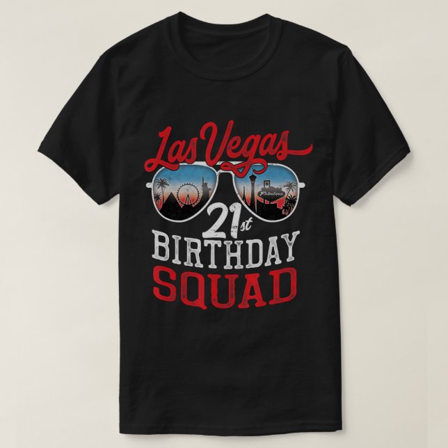T-Shirt de l'équipe d'anniversaire de Las Vegas 21 (Design devant)