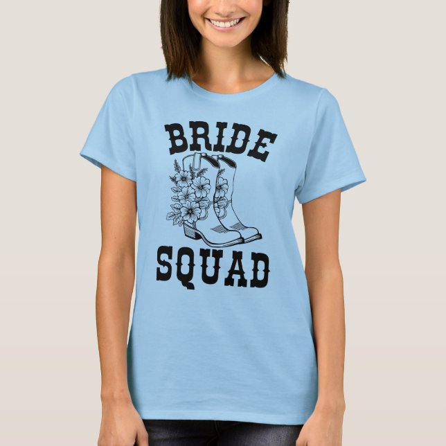 T-shirt de l'équipe de mariées de Bottes florales (Devant)