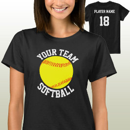 T-shirt de l'équipe de softball, du joueur et du n